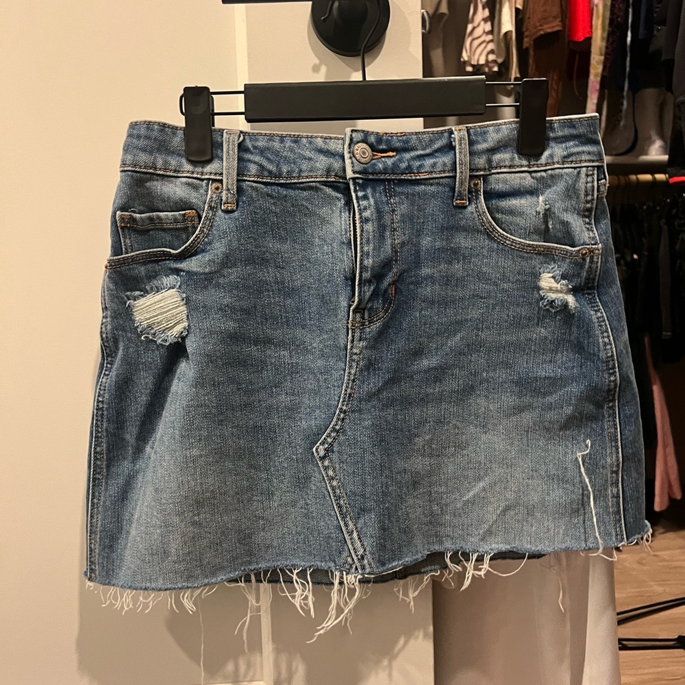 mini denim skirt